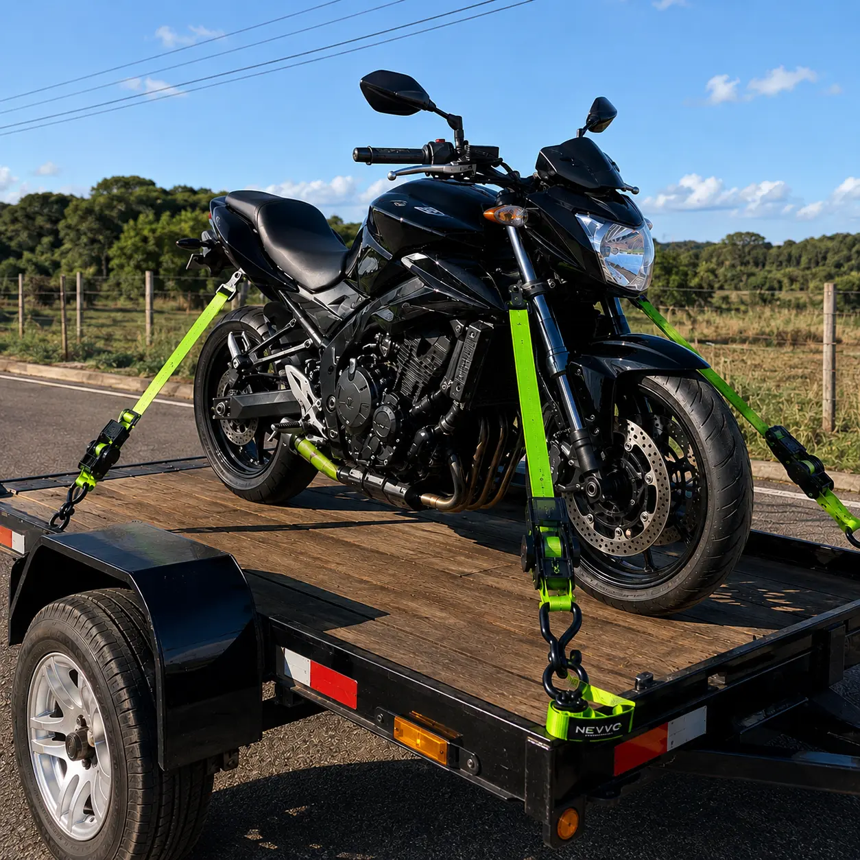 Moto presa em reboque com Cinta Catraca Smart®